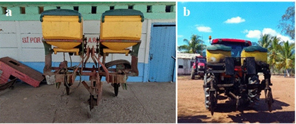TATU-M Fertilizer (a), Tractor Mounting (b).